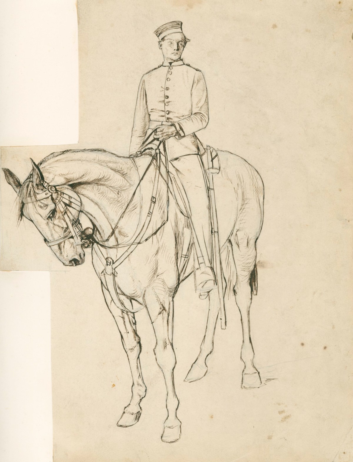 Henry Hugh Armstead RA, Study of a cavalryman for the 'Outram Shield'