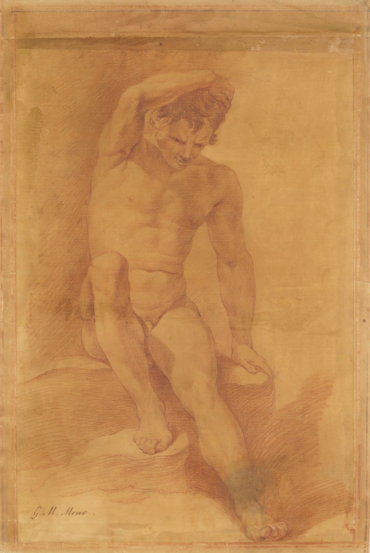 George Michael Moser RA, Life drawing of a male nude