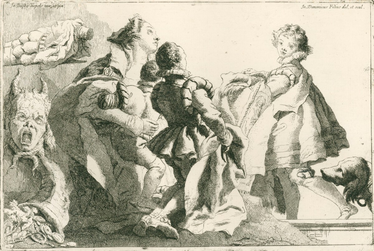 Giandomenico Tiepolo, A woman with three children
