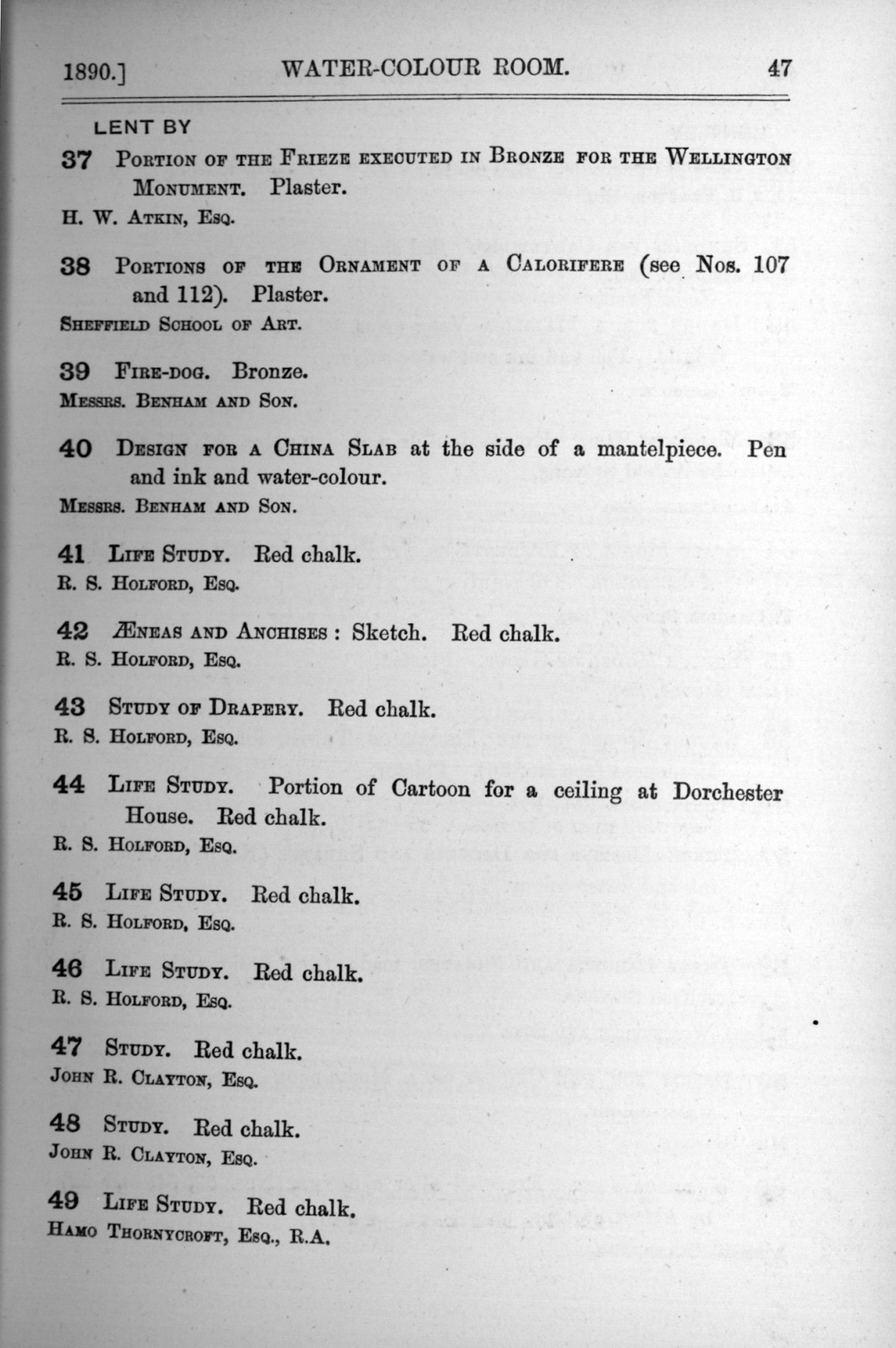 Page 47 of 1890 - Old Masters, deceased masters of the British School, drawings & models by Alfred Stevens