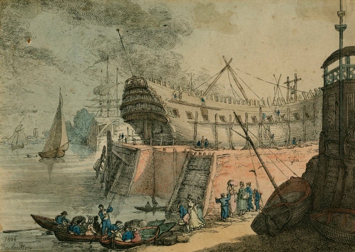 Thomas Rowlandson, Perry's Dock, Blackwall