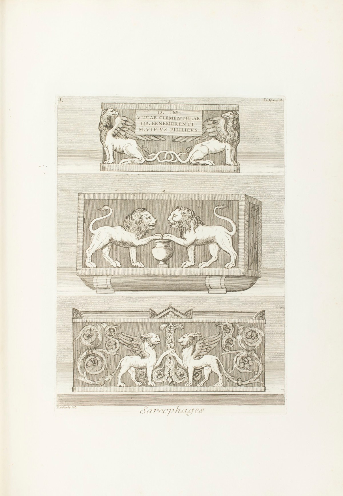 Jean Barbault, 'Sarcophages: Planche Premiere.'