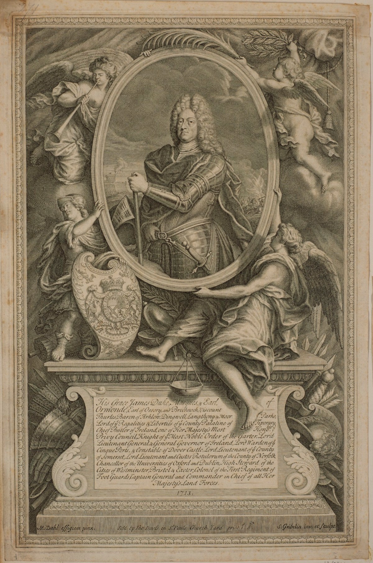 Simon Gribelin, Portrait of James Butler, 2nd Duke of Ormonde