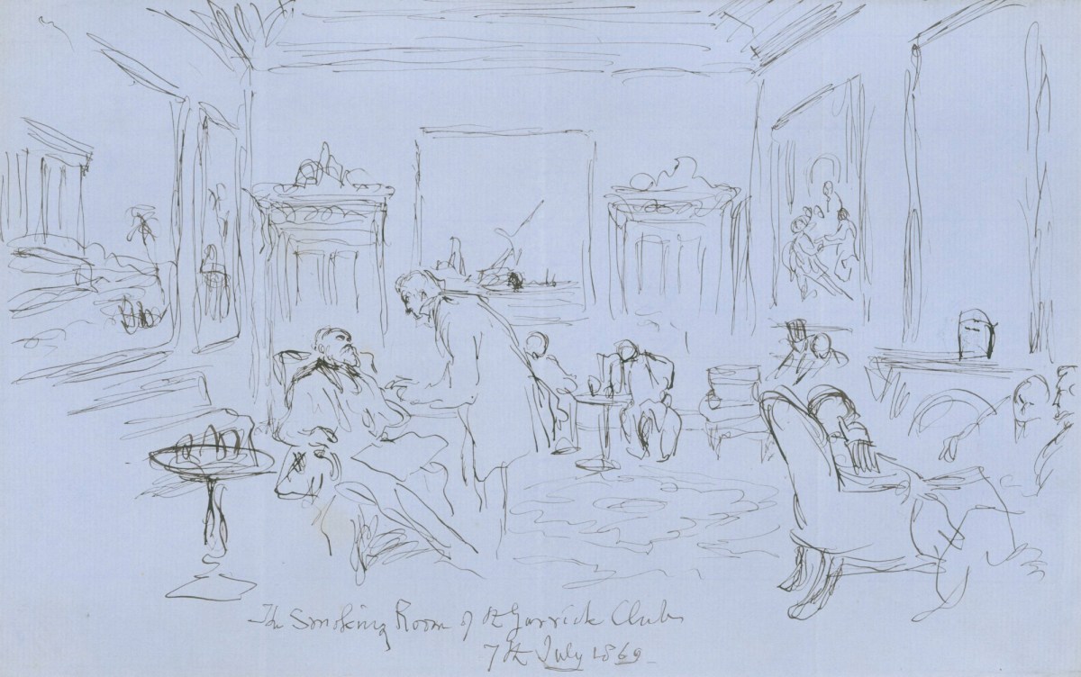 Sir John Gilbert RA, The Smoking Room of the Garrick Club, at Garrick Street, London