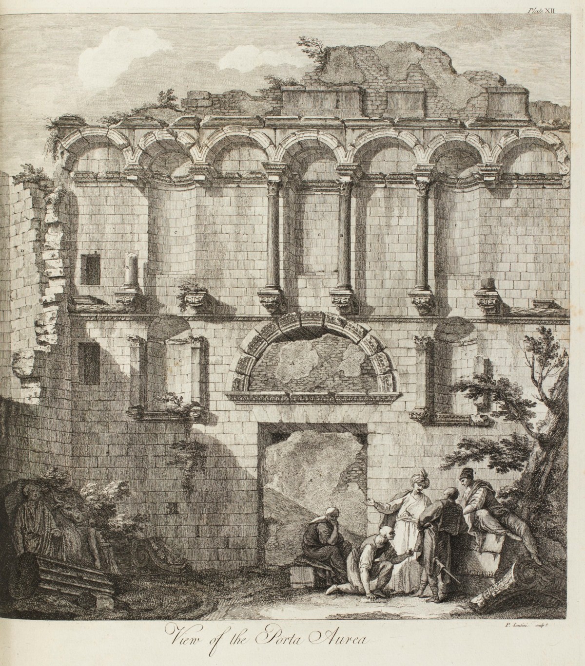 Charles-Louis Clérisseau, North wall of the Diocletian palace in Split