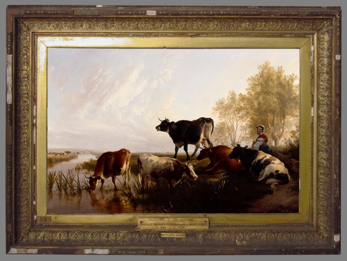 Unknown, Frame for Thomas Sidney Cooper RA 'Milking Time in the Meadows'