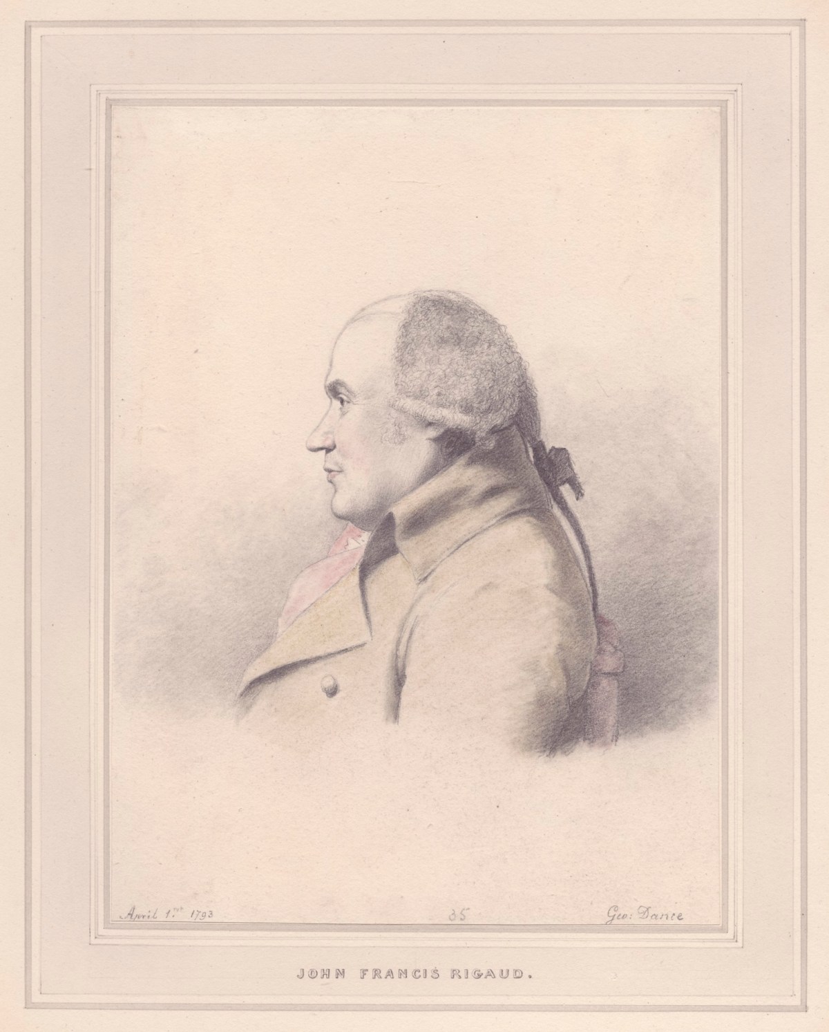 George Dance RA, Portrait of John Francis Rigaud, R.A.