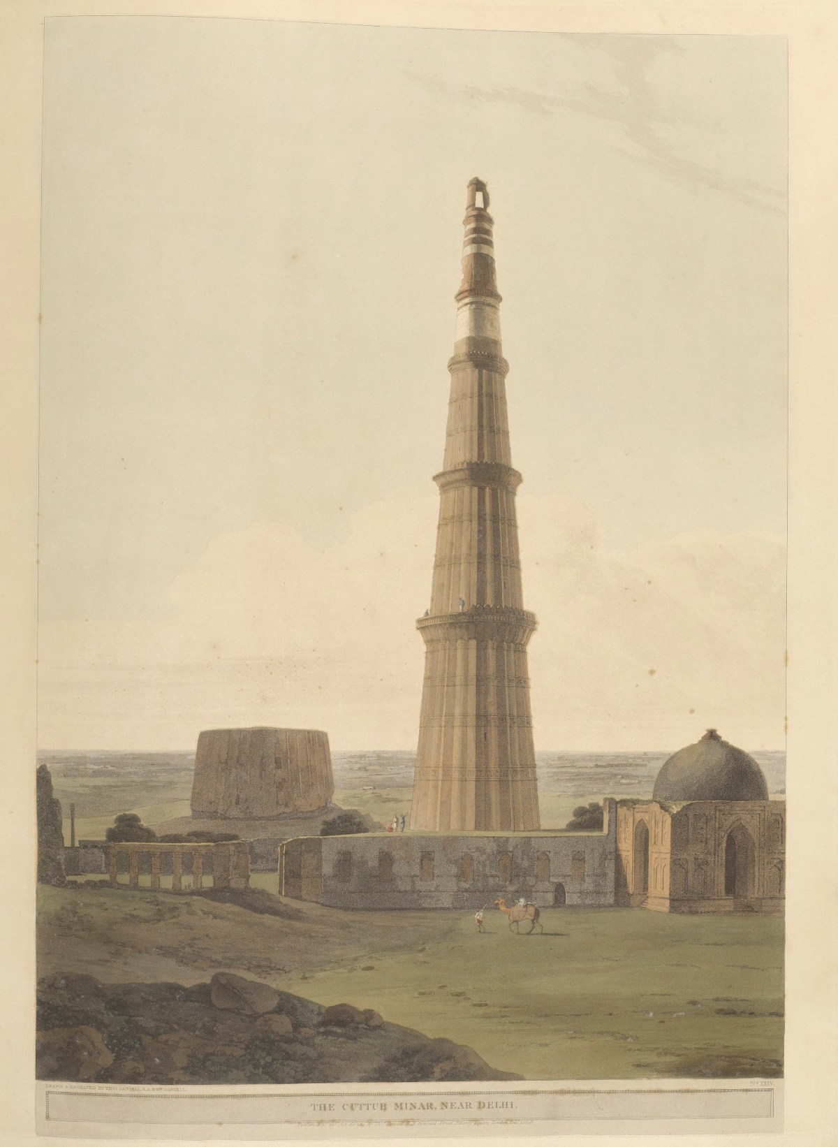 Thomas Daniell RA, The Cuttub minar, near Delhi