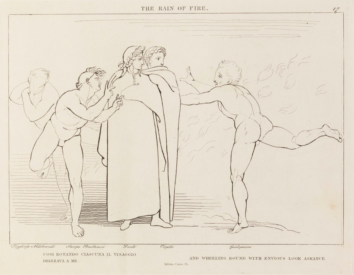 John Flaxman RA, 'The Rain of Fire' (from The Divine Comedy)