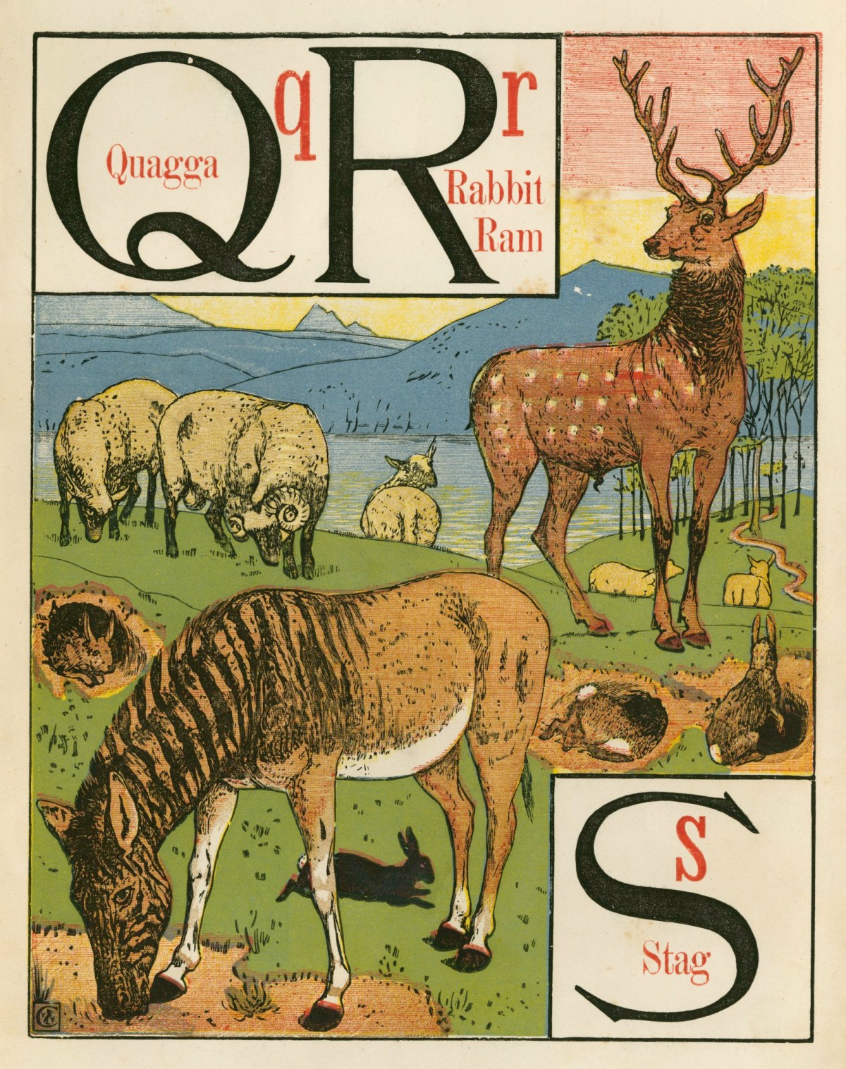 Walter Crane, 'Q R S'