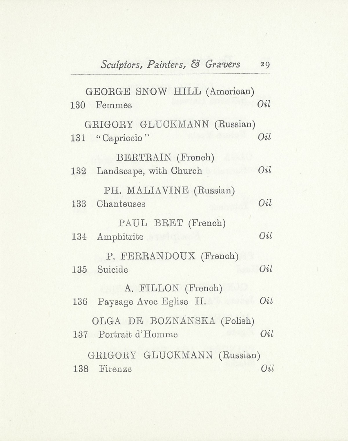 1925 International Society of Sculptors, Painters & Gravers 29th