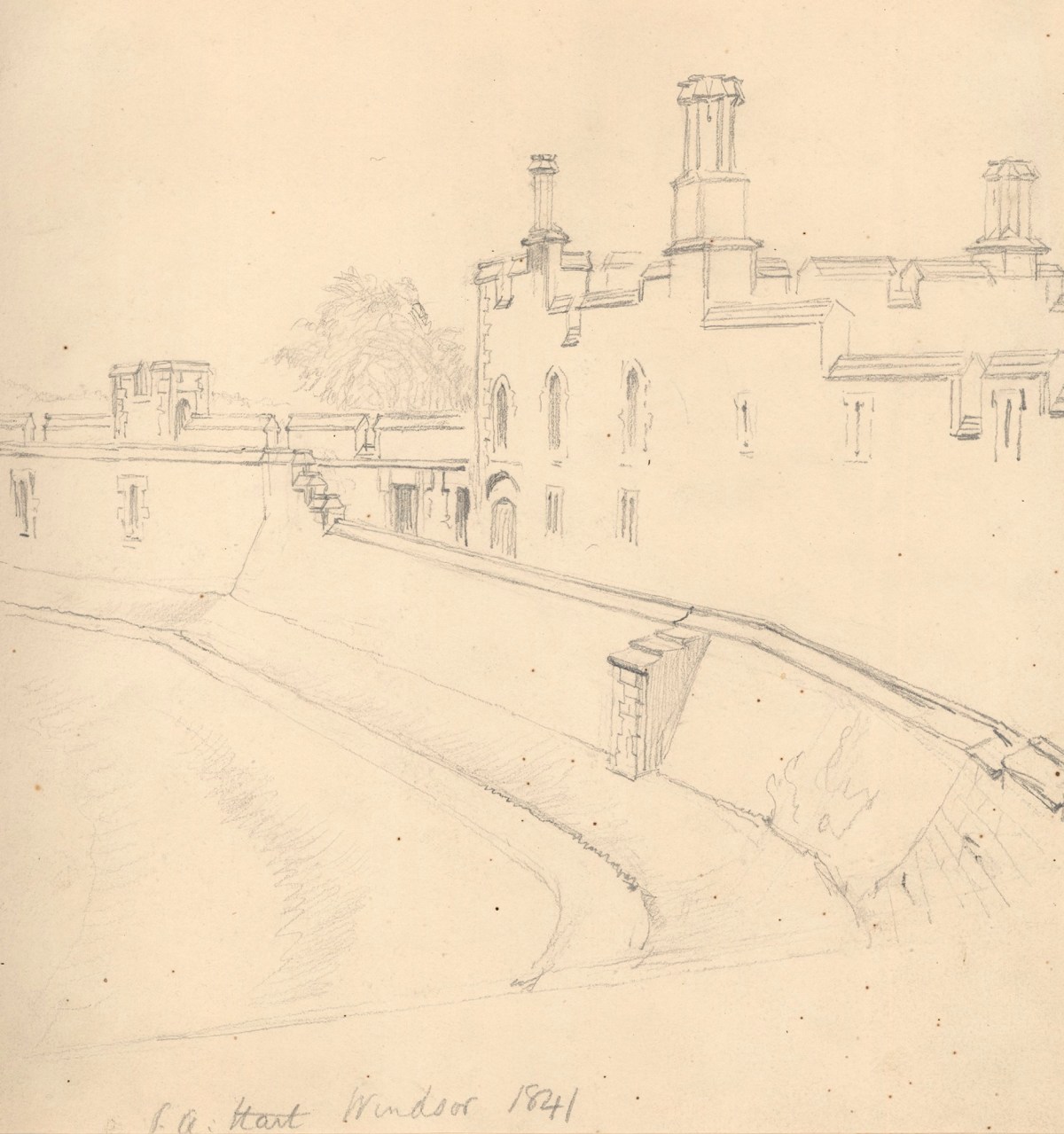 Solomon Alexander Hart RA, View at Windsor Castle