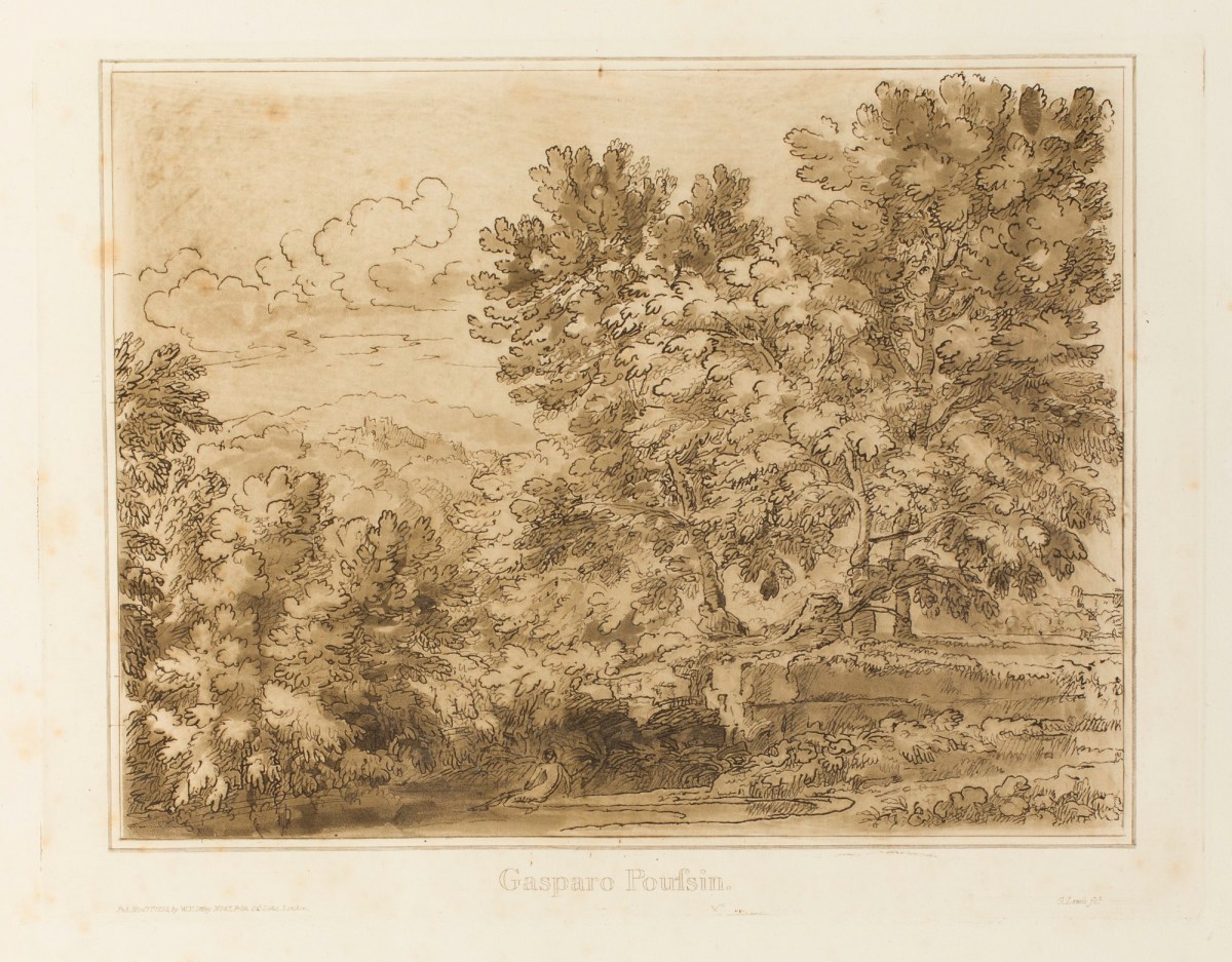 George Robert Lewis, 'A design for a Landscape' after a drawing attributed to Gasparo Poussin
