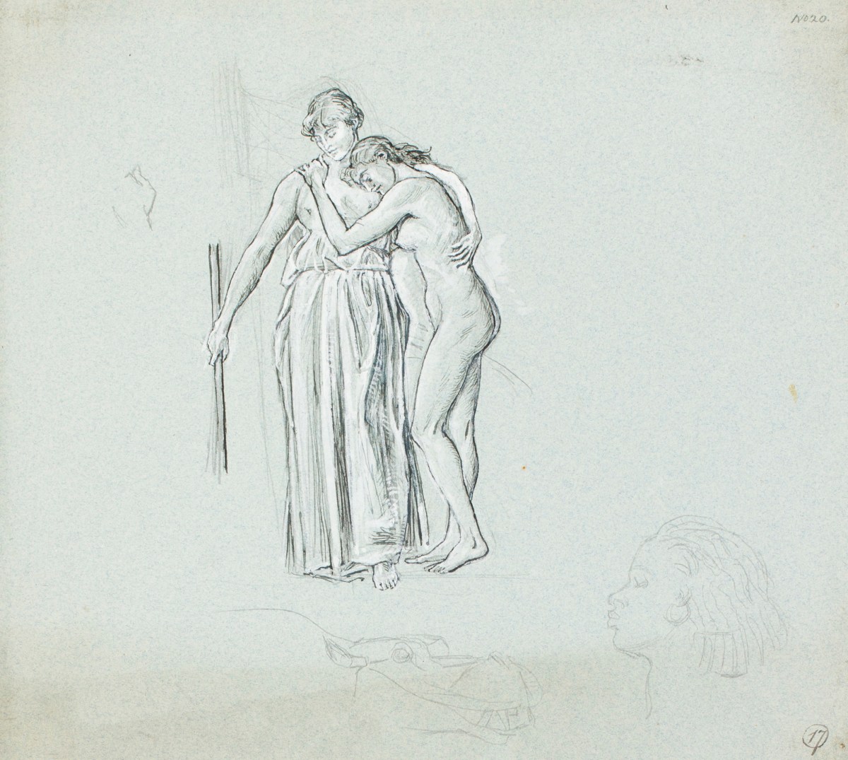 Henry Hugh Armstead RA, Study of two female figures for a "Coinage competition"