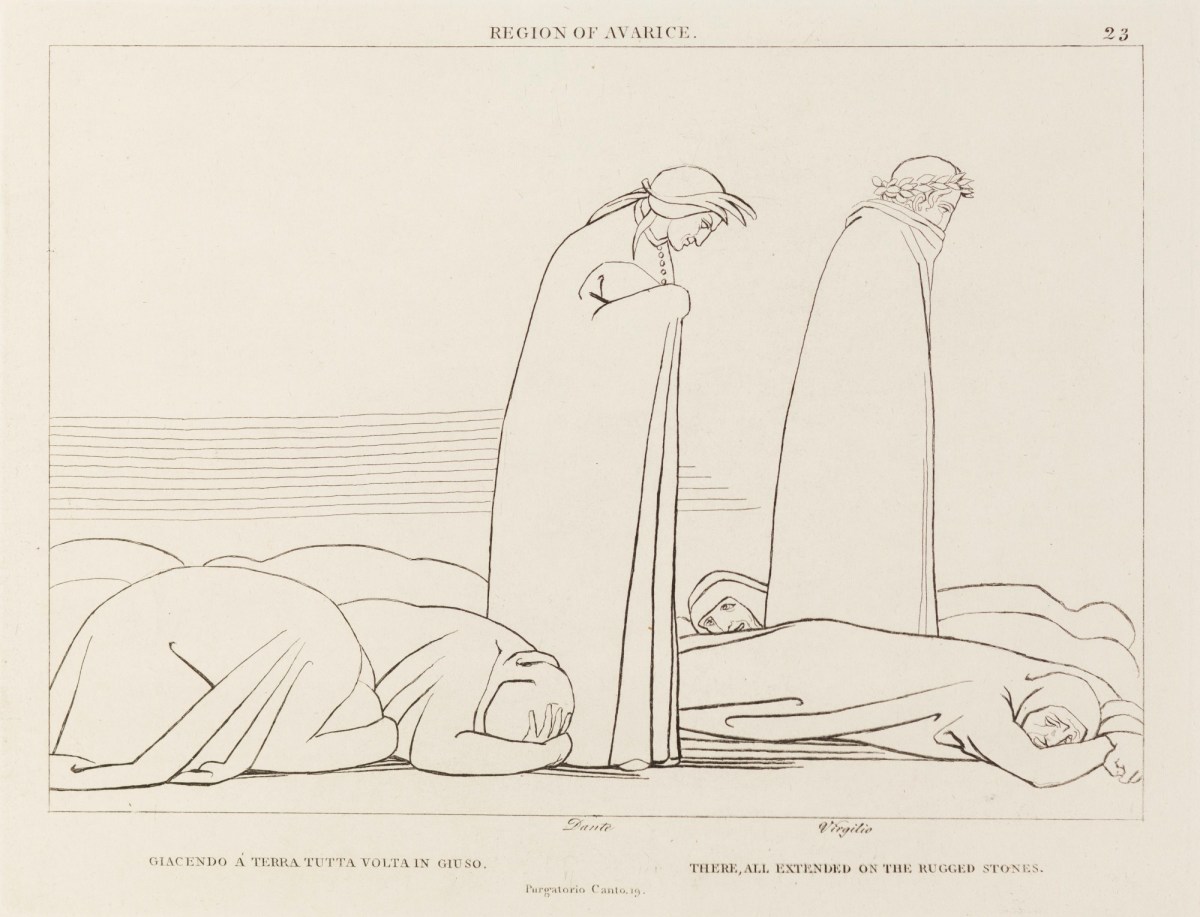John Flaxman RA, 'The Region of Avarice' (from The Divine Comedy, Purgatory)