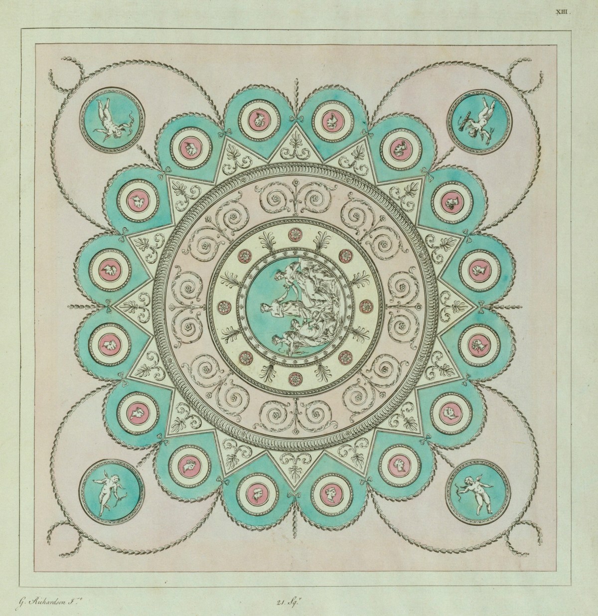 George Richardson, A Book Of Ceilings, Composed In The Style Of The Antique Grotesque; Designed And Etched By George Richardson, Architect ...