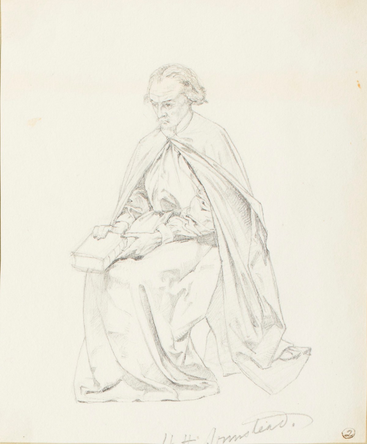 Henry Hugh Armstead RA, A seated man with a book, for the Packington Shield