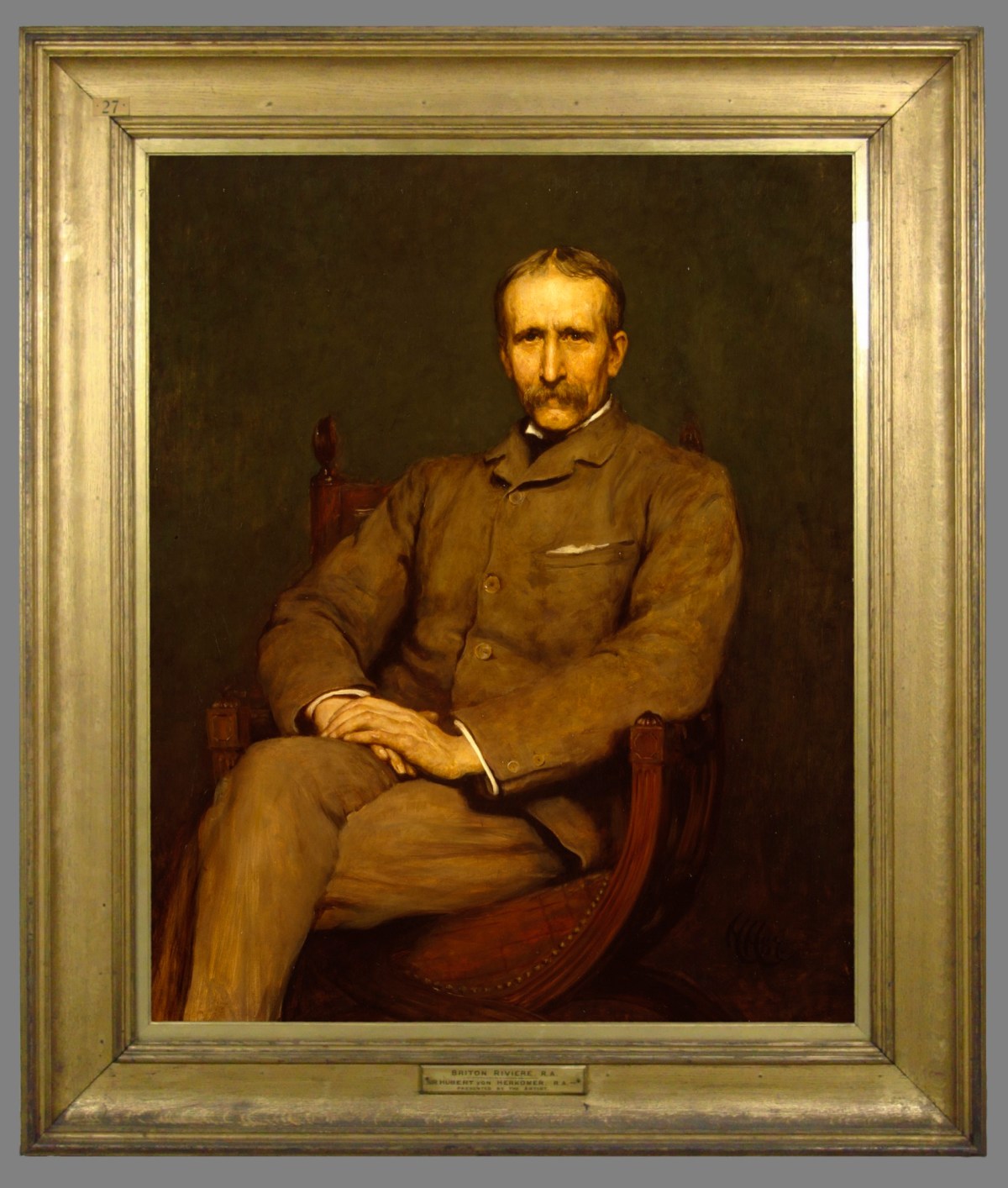 Unknown, Frame for Sir Hubert von Herkomer RA "Portrait of Briton Rivière, R.A."