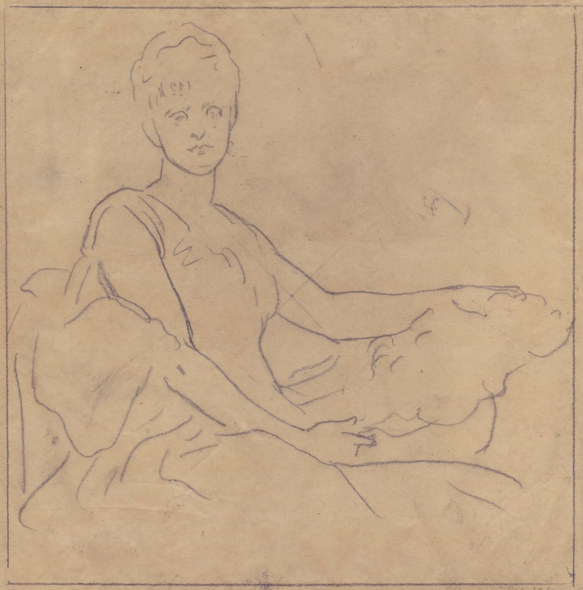 Lord Leighton PRA, Tracing for a portrait of a lady