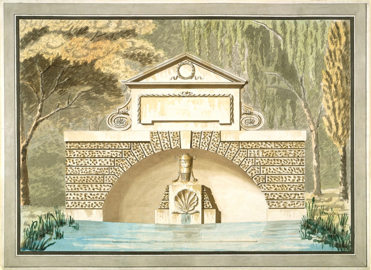 John Yenn RA, Design for Rosamund's Well, Blenheim Palace, Oxfordshire: elevation