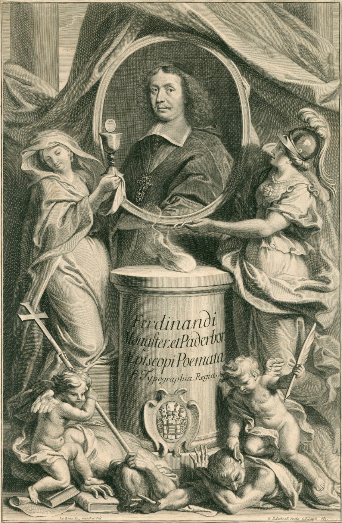 Gérard Edelinck, Commemorative portrait of Ferdinand von Fuerstenberg