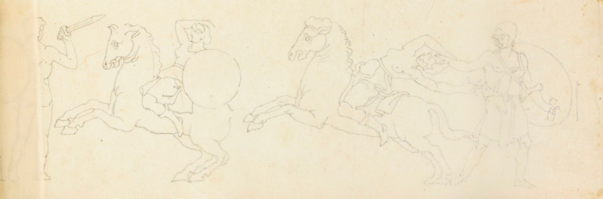 Richard Westmacott the Younger RA, Tracing after drawings based on the frieze at the Temple of Artemis Leucophryne (or Leucophrys), Magnesia