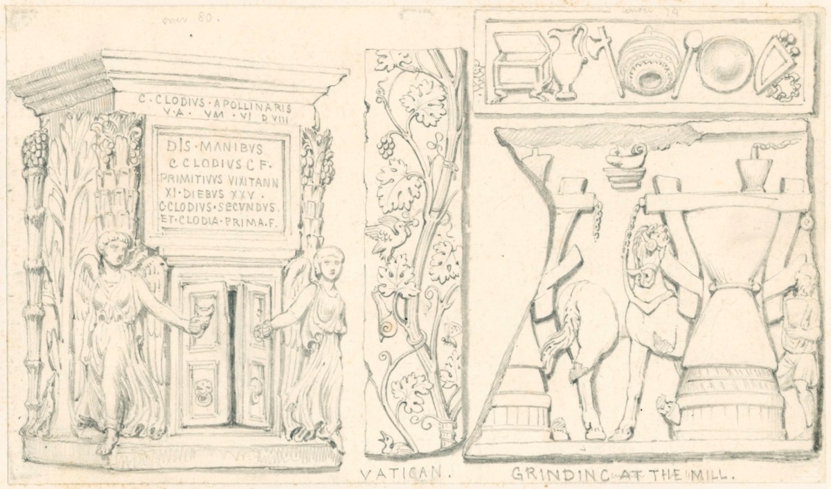 Edward William Cooke RA, Studies after sculpture in the Vatican