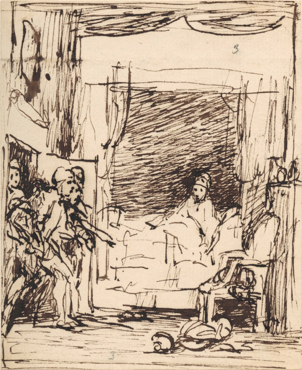 Sir David Wilkie RA, A drawing for 'The Broken Jar'