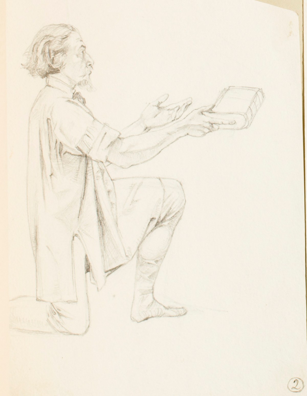 Henry Hugh Armstead RA, Study of a kneeling figure, for the Packington Shield