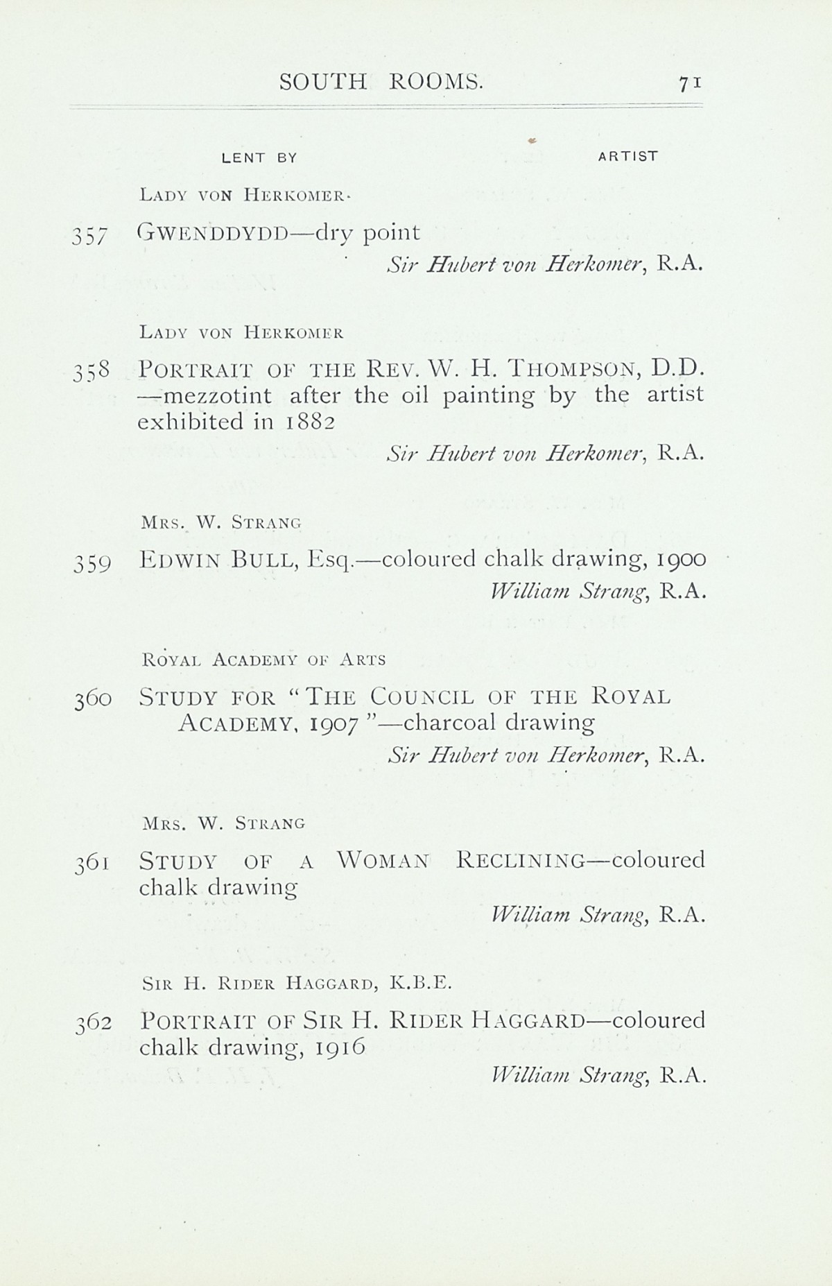 Page 73 of 1922 - Exhibition of Works by recently deceased Members of the Royal Academy