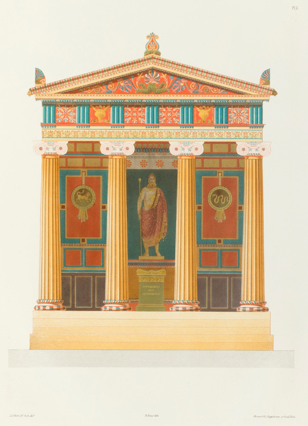 Jakob Ignaz Hittorff, Élévation principale du temple