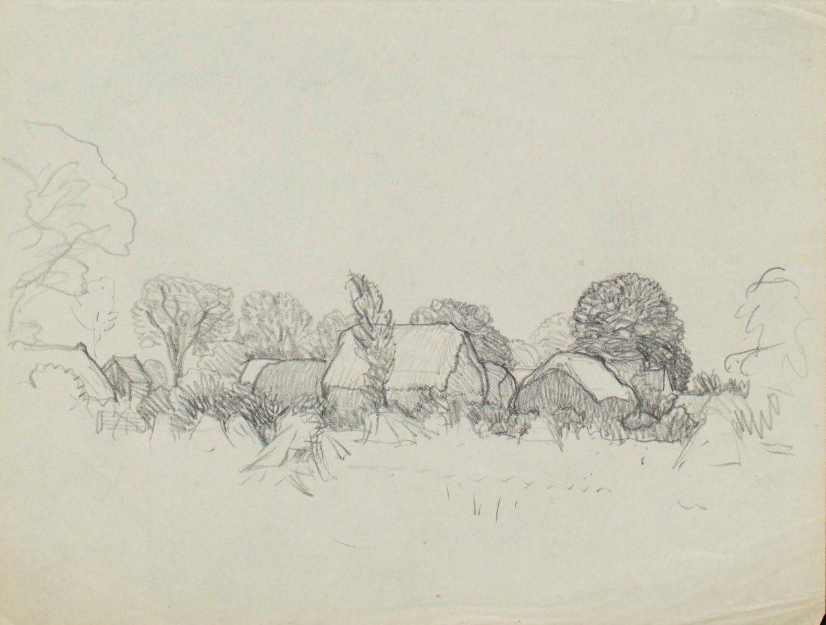 Study of hay ricks and barns Works of Art RA Collection Royal
