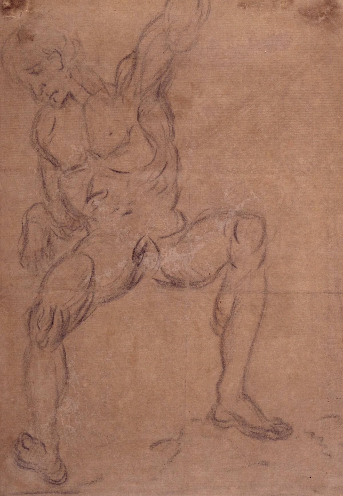 William Mulready RA, Life drawing of a seated male nude