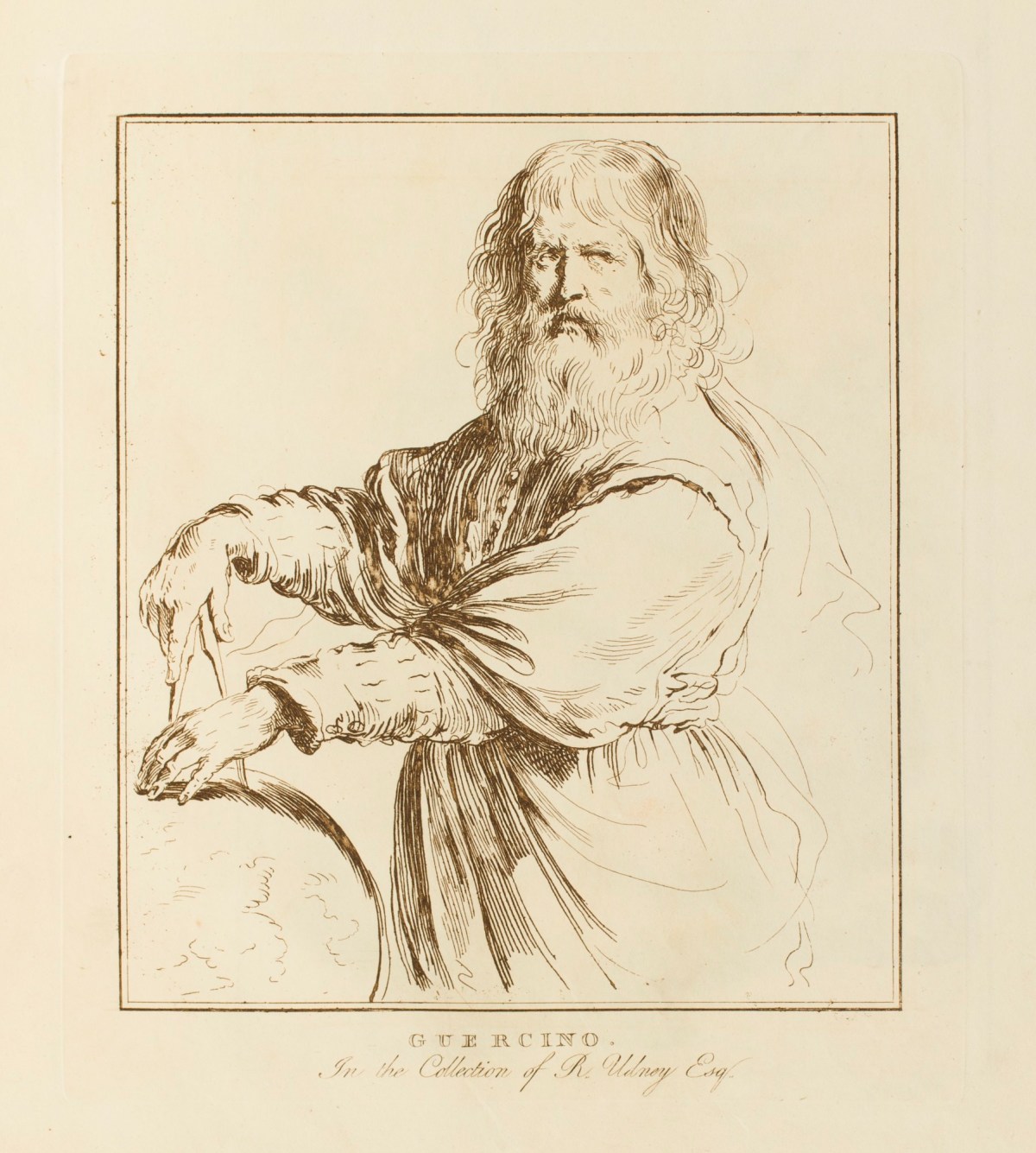 Conrad Martin Metz, Portrait of a geographer attributed to Guercino