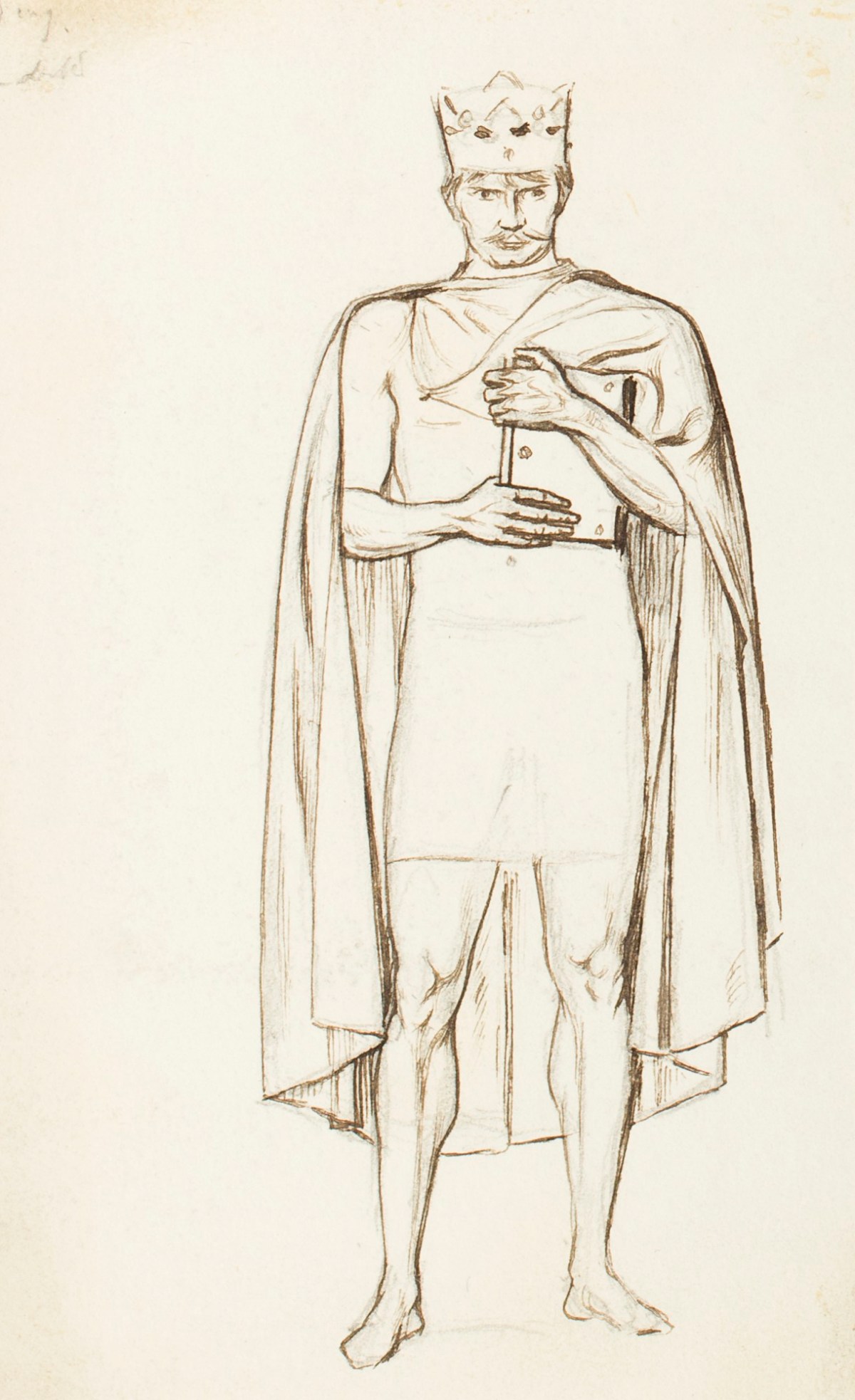 Henry Hugh Armstead RA, Standing male figure wearing a crown and carrying a book