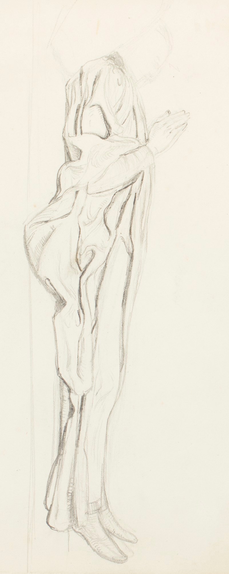 Henry Hugh Armstead RA, Pencil study of a figure for a tomb effigy