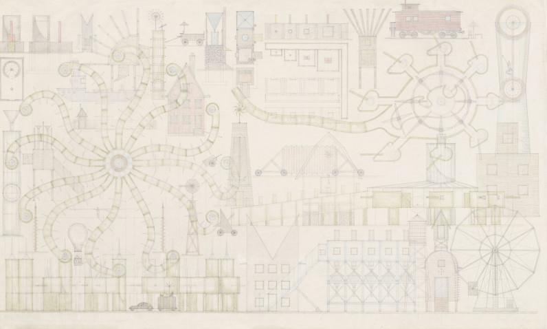 John Hejduk, Presentation drawing for the Lancaster/Hanover Masque
