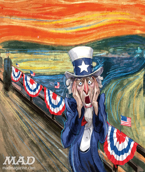 Cartoon for MAD Magazine by Hermann Mejia. From 'The 50 Worst Things About America', #515, June 2012.
