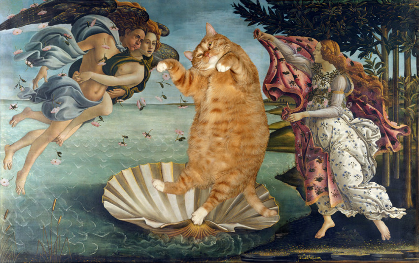Fat Cat Art (after Botticelli), The Purr of Venus