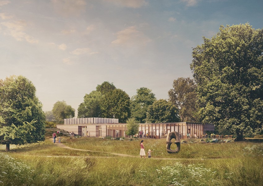 Artist's impression of the new visitor centre at Yorkshire Sculpture Park, 2018