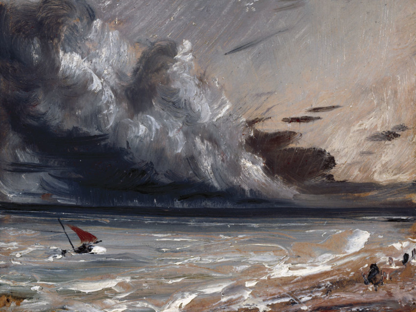 John Constable RA (1776 – 1837) , Seascape Study: Boat and Stormy Sky (detail)