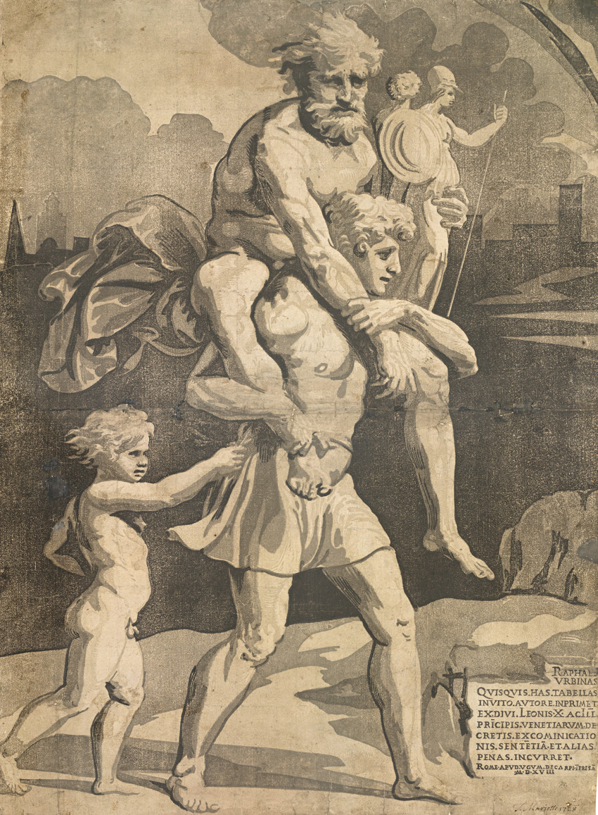 Ugo da Carpi, after Raphael, Aeneas and Anchises