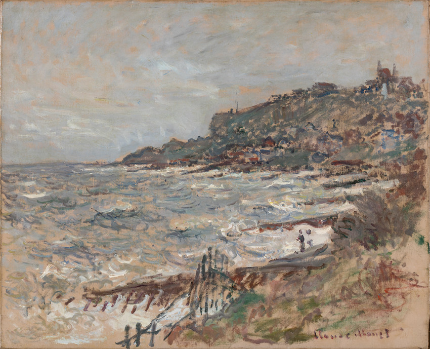 Claude Monet, The Cliff near Sainte-Adresse, Overcast
