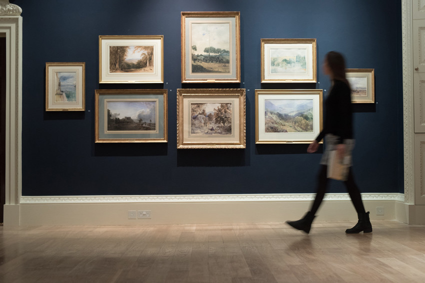 View of the 'British Watercolours from the Collection of BNY Mellon' exhibition