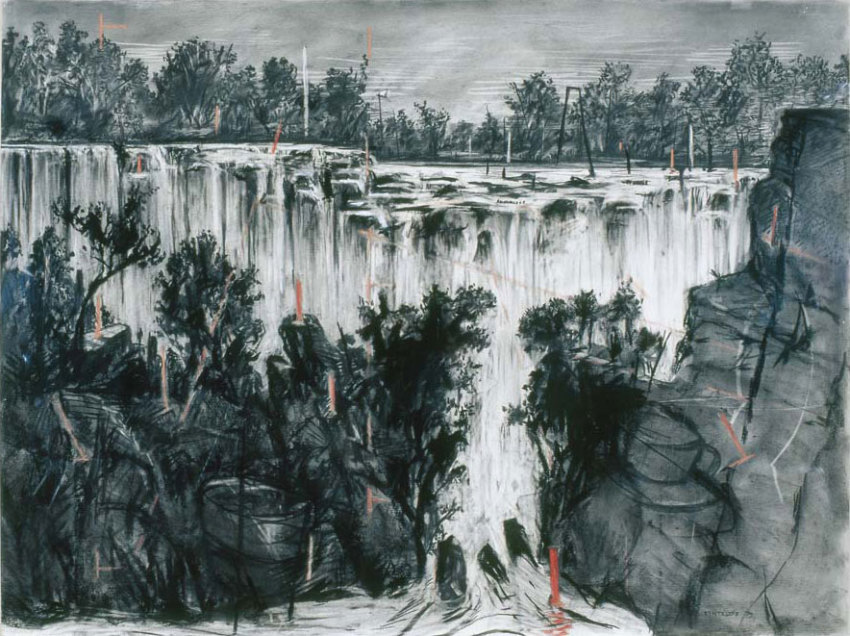 William Kentridge , Falls Looking Upstream (Colonial Landscapes)