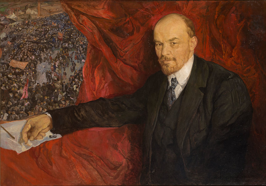 Isaak Brodsky, V.I.Lenin and a Demonstration