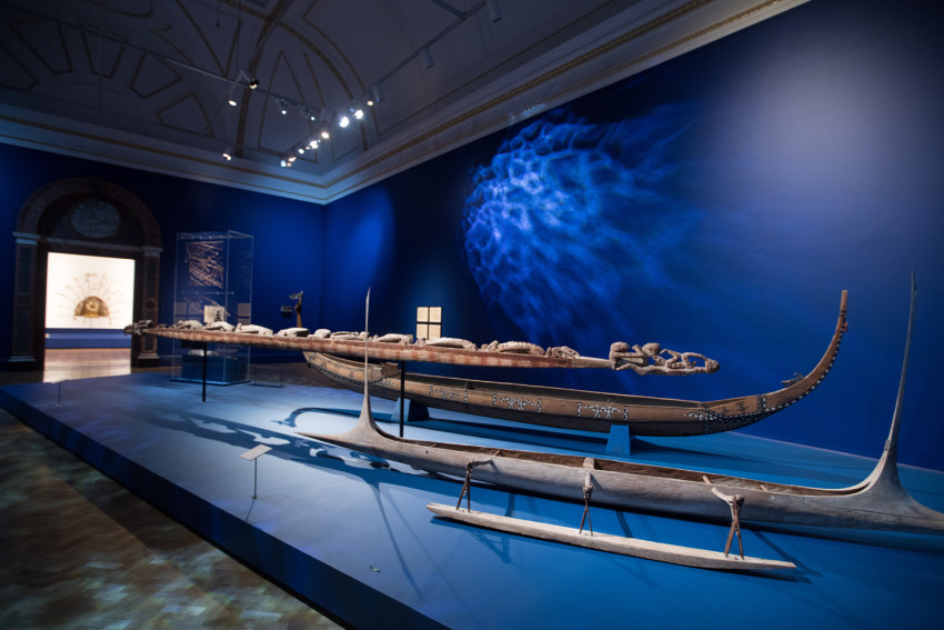 The 'Voyaging and Navigation' room in the Oceania exhibition