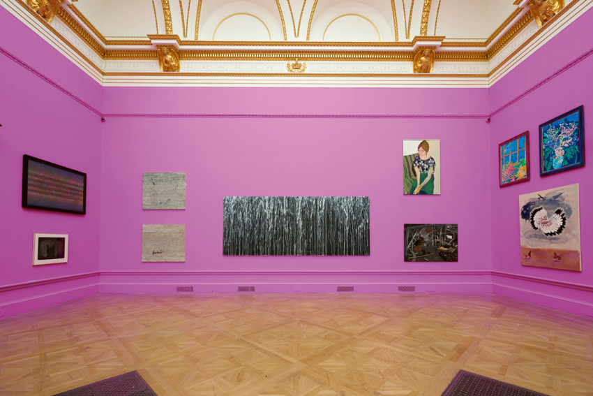 Michael Craig-Martin RA chose the joyous colour of Gallery III 