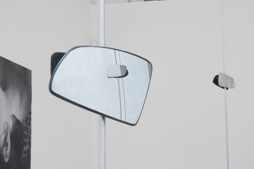 Installation view of ‘Objects in the mirror are closer than they appear’, Débora Delmar and Sung Tieu, 2018