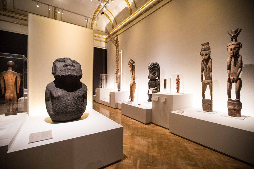 Installation view of the Gods and Ancestors room, in the Oceania exhibition at the Royal Academy of Arts, London, 29 September – 10 December 2018